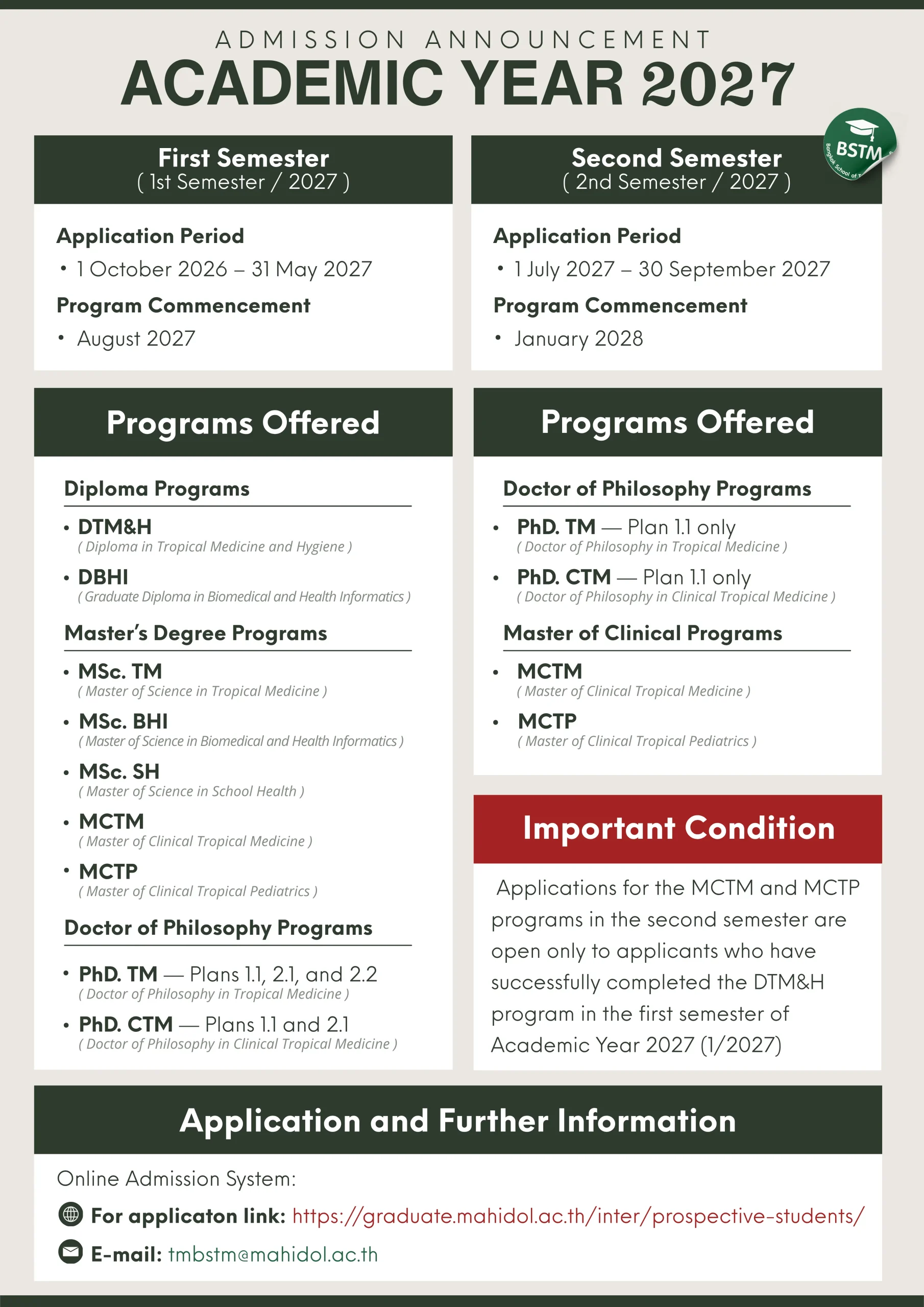 AY2027 Admission