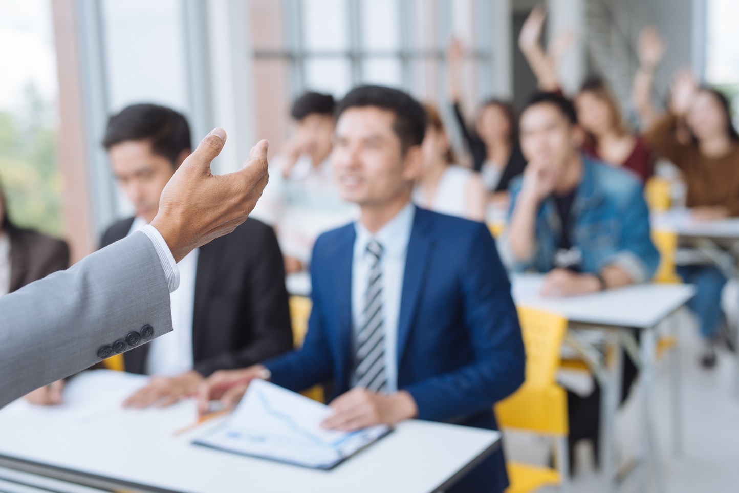 Businessman presentation in a conference meeting room